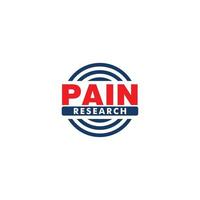 plantilla de diseño del logotipo de la empresa de investigación del dolor, azul, rojo, concepto de logotipo simple vector