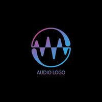 logotipo visual de espectro de ondas de audio, vector de diseño de barra de espectro líquido, plantilla de logotipo de audio, colorido