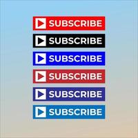 Subscribe Button For TV Channel or Social Media With Play Button, Square Shape, Box, Rectangle vector