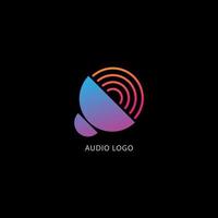 concepto de logotipo de sonido de altavoz, vector de diseño de señal de audio, plantilla de logotipo colorido