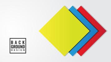 Ilustración de vector de forma cuadrada en capas de colores con espacio en blanco. plantilla de diseño de fondo abstracto. tema de color azul rojo amarillo. simple y limpio