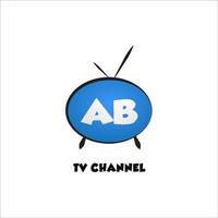 transmisión en vivo de tv, televisión en línea, tv web, concepto de logotipo simple y limpio, concepto de logotipo alfabético, fondo azul, concepto redondeado, logotipo afrutado, plantilla de diseño de logotipo de canal de televisión lindo vector