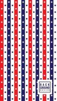 Vectical stripe lines with octagonal stars ornament. American style background design template. Red White Blue Color Theme. Vector Illustration.