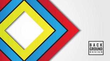 Ilustración de vector de forma cuadrada en capas de colores. plantilla de diseño de fondo abstracto. tema de color azul rojo amarillo. simple y limpio