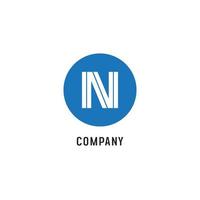 Letter N Alphabetic Logo Design Template, Abjad, Simple and Clean, Monogram, Blue, White, Rounded Ellipse Letter mark Logo Concept vector
