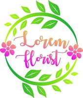 Florist Logo Design Template, Floral Logo Concept, Flower, Leaves, Green, Red, Pink vector