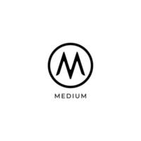 concepto de diseño del logotipo de la letra m, simple y limpio, en blanco y negro vector