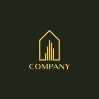 Abstract Gold Building Logo Concept, Real Estate Logo Design Template, Upmarket Logo Concept, Professional Logo Vector, Luxury Property, Construction Architecture Element, Apartment, Condo, Rental vector