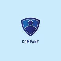 Personal Data Security Logo Design Template, Digital Security, Shield People Sign, Emblem Logo Concept vector