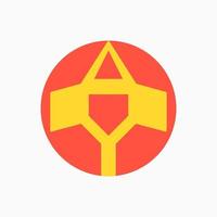 letter A and rocket logo concept. abstract, minimalist, modern, flat and unique logotype. red and yellow. suitable for logo, icon , symbol and sign. such as initial or transportation logo vector