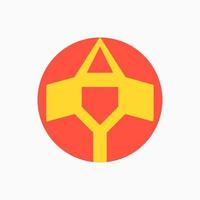 concepto de logotipo de letra a y cohete. logotipo abstracto, minimalista, moderno, plano y único. rojo y amarillo. adecuado para logotipo, icono, símbolo y signo. como logotipo inicial o de transporte vector