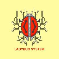ladybug system logo concept. unique, insect, and detailed logotype. suitable for logo, icon, symbol and sign. such as antivirus and computer logo