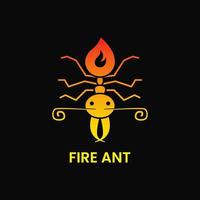 ant and fire combination logo concept. negative space, modern, gradient, flat and creative style. red and yellow. suitable for logo, icon, symbol, mascot and sign vector