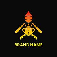 minimalist ant logo concept. modern, gradient, simple, flat, pictogram and creative style. red and yellow. suitable for logo, icon, symbol, mascot and sign vector