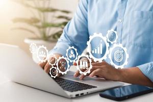 Business planning concepts, high-performance business processes and workflows and problem solving, quality control and long-term business evaluation tracking. photo