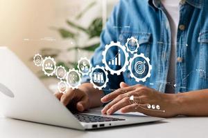 Business planning concepts, high-performance business processes and workflows and problem solving, quality control and long-term business evaluation tracking. photo