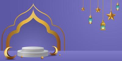 Ilustración de diseño de fondo de banner de ramadan kareem vector