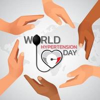 World Hypertension day is observed every year on May 17th. vector