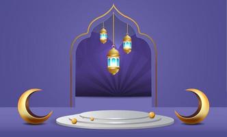 Ilustración de diseño de fondo de banner de ramadan kareem vector