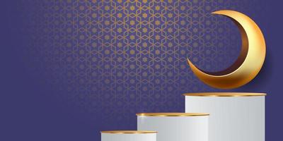 Ilustración de diseño de fondo de banner de ramadan kareem vector