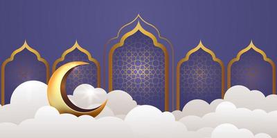 Ilustración de diseño de fondo de banner de ramadan kareem vector