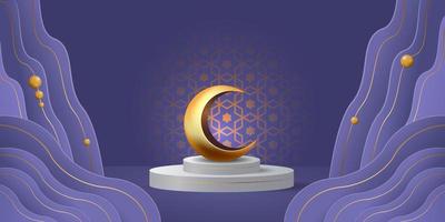 Ilustración de diseño de fondo de banner de ramadan kareem vector