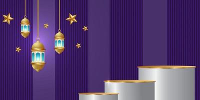 Ilustración de diseño de fondo de banner de ramadan kareem vector