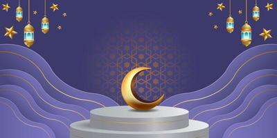 Ilustración de diseño de fondo de banner de ramadan kareem vector