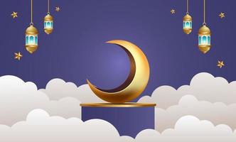Ilustración de diseño de fondo de banner de ramadan kareem vector