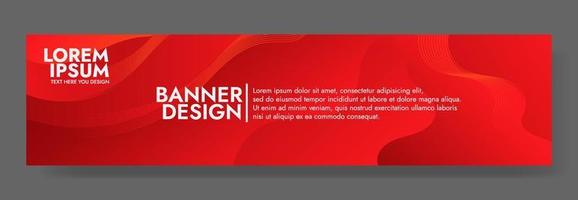 plantilla de banner de onda de fluido rojo abstracto vector