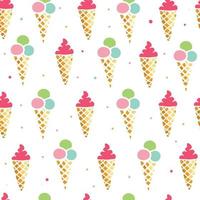 creative seamless pattern with hand drawn ice cream cones. perfect for wrapping paper, textile prints, product packaging, wallpaper, scrapbooking, stationery. ice cream pattern, background. eps 10 vector