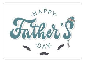 cute hand lettering quote for the Father's day decorated with doodles on white background. Good for posters, banners, prints, cards, logos, signs, etc. Festive typography inscription. EPS 10 vector