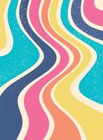 abstract groovy background with wavy textured stripes. Retro funky wallpaper. Good for templates, cards, posters, prints, etc. EPS 10