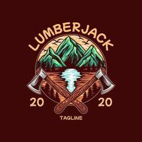 Lumberjack Mountain Illustration vector