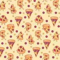 Pizza Cartoon Pattern Background vector