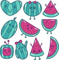 Watermelon Cartoon Doodle Illustration vector