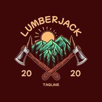 Lumberjack Mountain Illustration vector