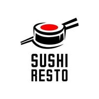 logotipo de cafetería de sushi vector