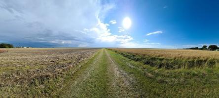 Beautiful high resolution panorama of a northern european agricultural field photo