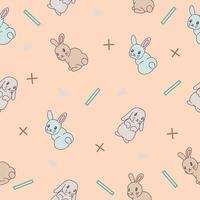 cute many gray rabbit animal seamless pattern object wallpaper with design pastel pink. vector