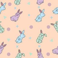 cute many rabbit animal seamless pattern object wallpaper with design pastel pink. vector