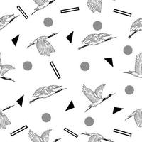 cute many stork animal seamless pattern wallpaper with design white. vector