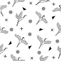 cute many stork animal seamless pattern wallpaper with design white. vector