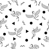 cute many stork animal seamless pattern wallpaper with design white. vector