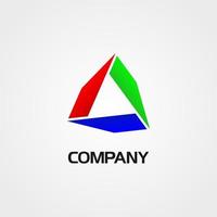 RGB Triangle Logo Concept, Multimedia Company Logo Design Template, Colorful vector