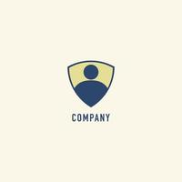 Personal Data Security Logo Design Template, Digital Security, Shield People Sign, Emblem Logo Concept vector