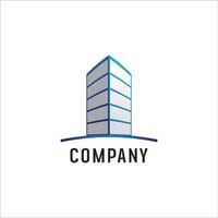 Blue Building Real Estate Logo Design Template vector