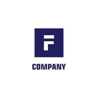 Letter F Alphabet Logo Design Template, Blue Square Logo Concept vector