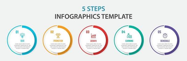 business infographic element template, step process template vector