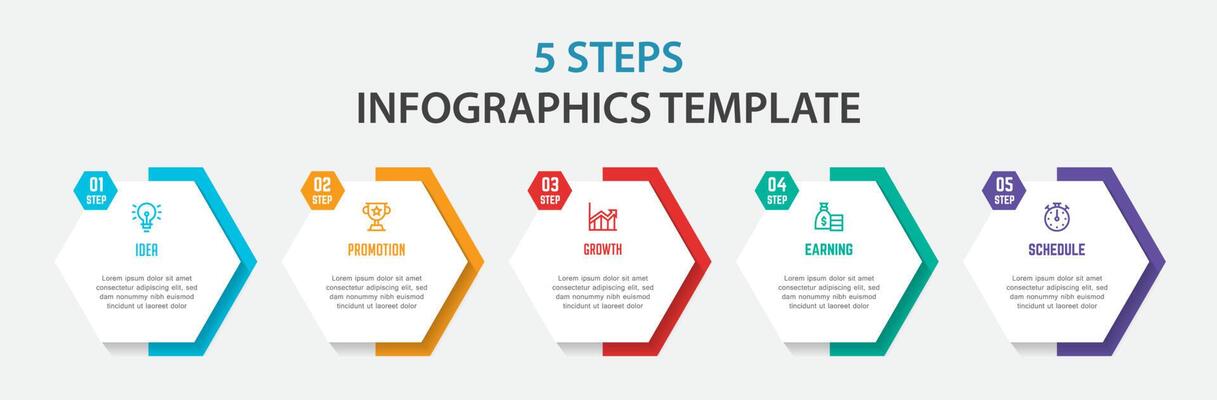 business infographic element template, step process template
